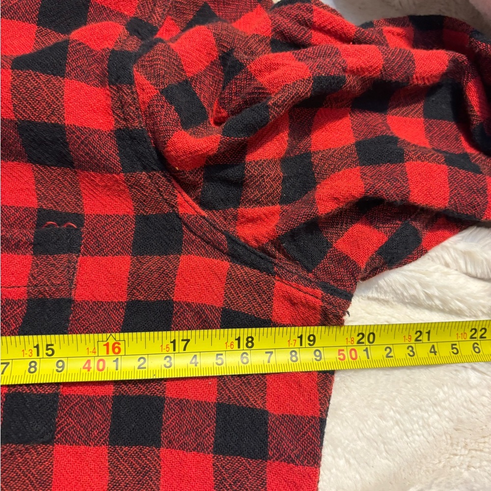 Ralph Lauren Denim & Supply Top Medium RL Tomboy Red Black Buffalo Plaid Rustic - Picture 14 of 16